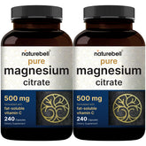NatureBell 2-pack magnesium citrate bottles on white background