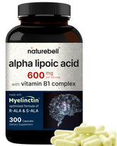 NatureBell Alpha Lipoic Acid Complex bottle front label 600mg 300 capsules