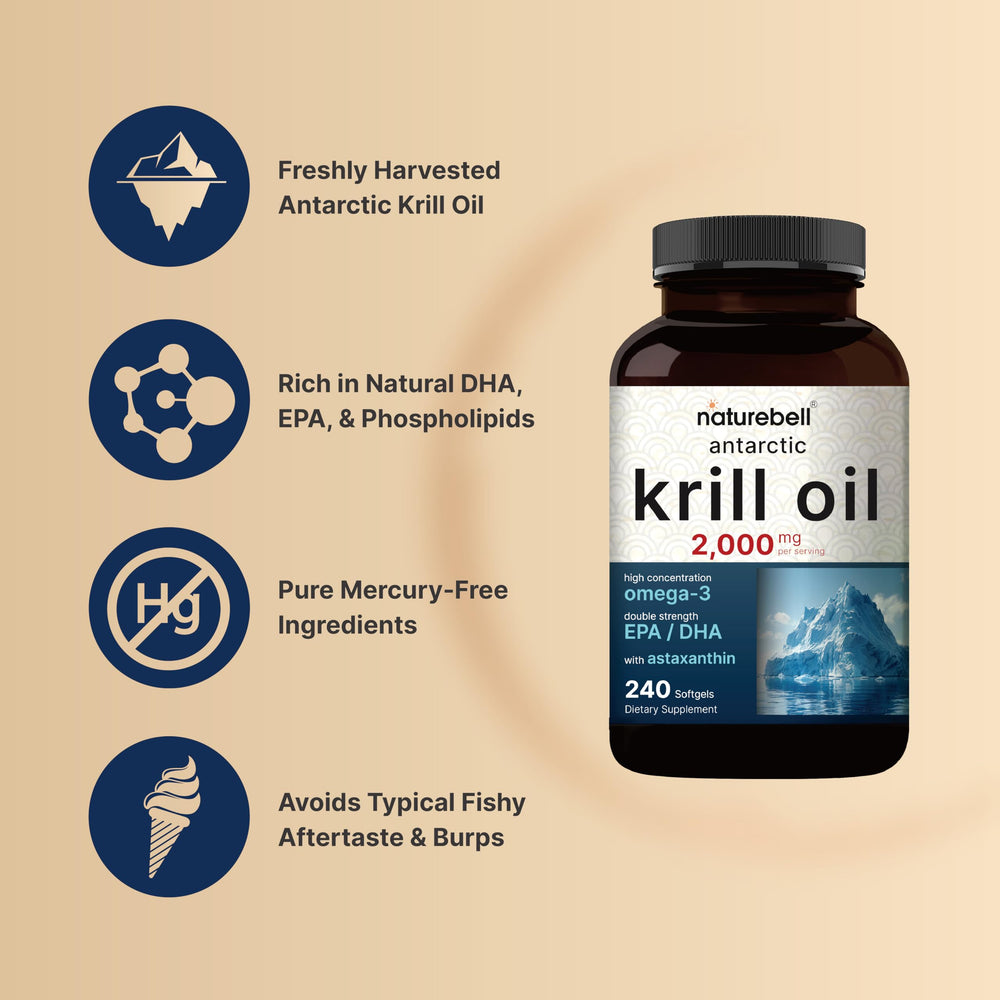 NatureBell Krill Oil bottle with branding