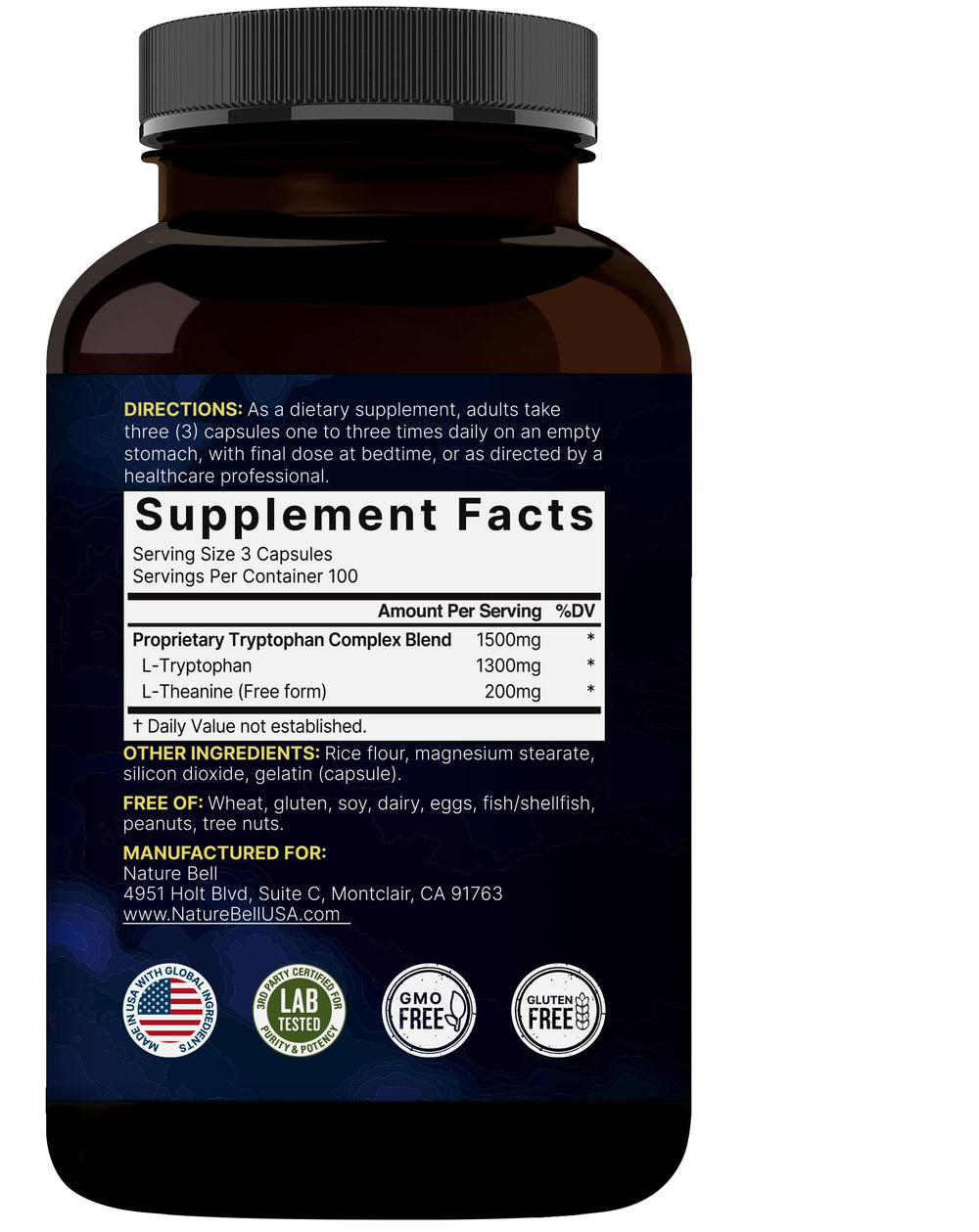 Bottle with capsules for daily calm and relaxation