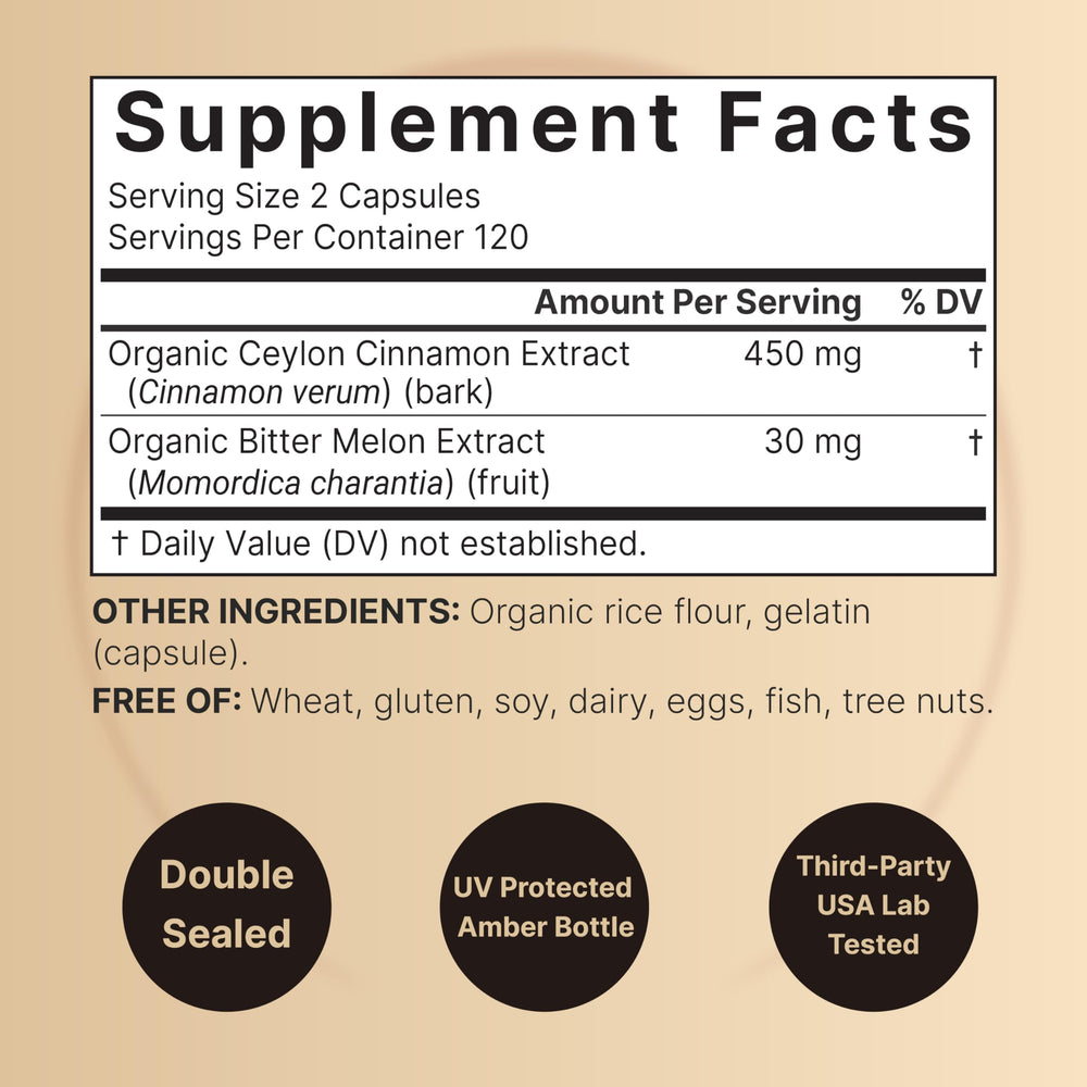 Close-up of NatureBell Ceylon Cinnamon capsules