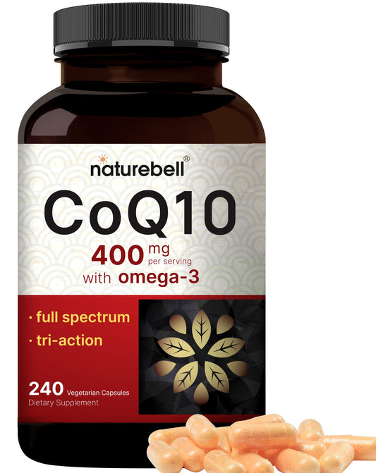 NatureBell CoQ10 400mg with Omega-3 bottle – 240 capsules