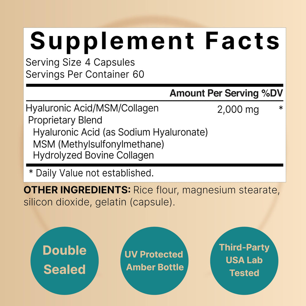 Glass bottle showing 480 capsules and product label