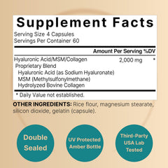 Glass bottle showing 480 capsules and product label