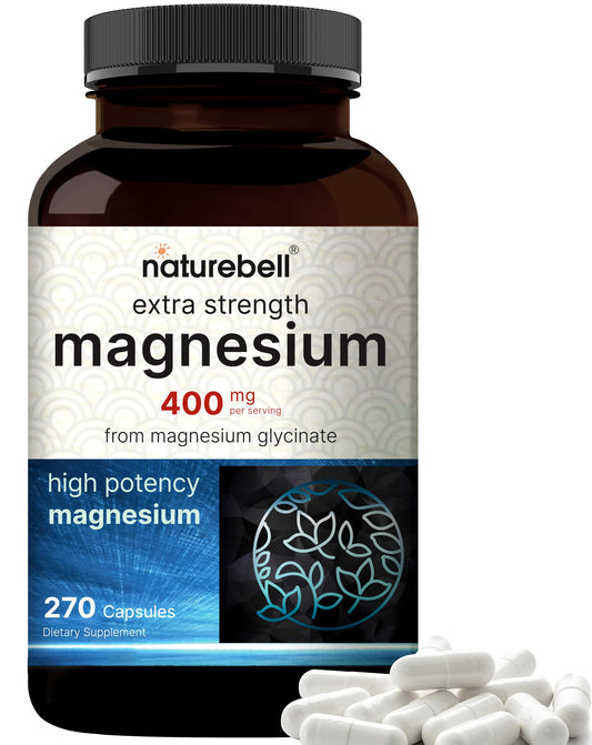 NatureBell Magnesium Glycinate 400mg bottle with 270 capsules