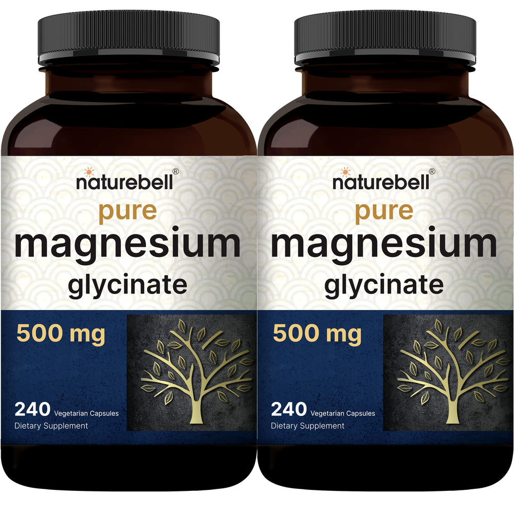 NatureBell Magnesium Glycinate 500mg bottle with 480 capsules