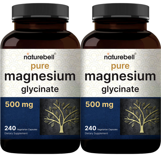 NatureBell Magnesium Glycinate 500mg bottle with 480 capsules