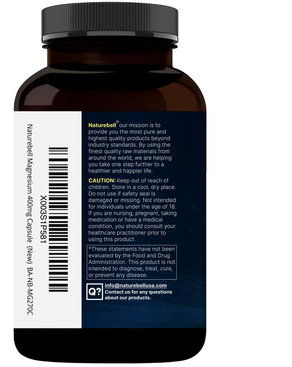 NatureBell magnesium glycinate product label close-up