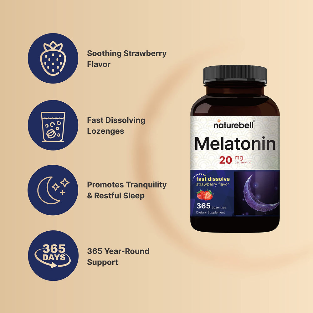 Ingredients and supplement facts for NatureBell Melatonin 20mg