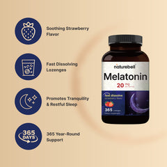 Ingredients and supplement facts for NatureBell Melatonin 20mg