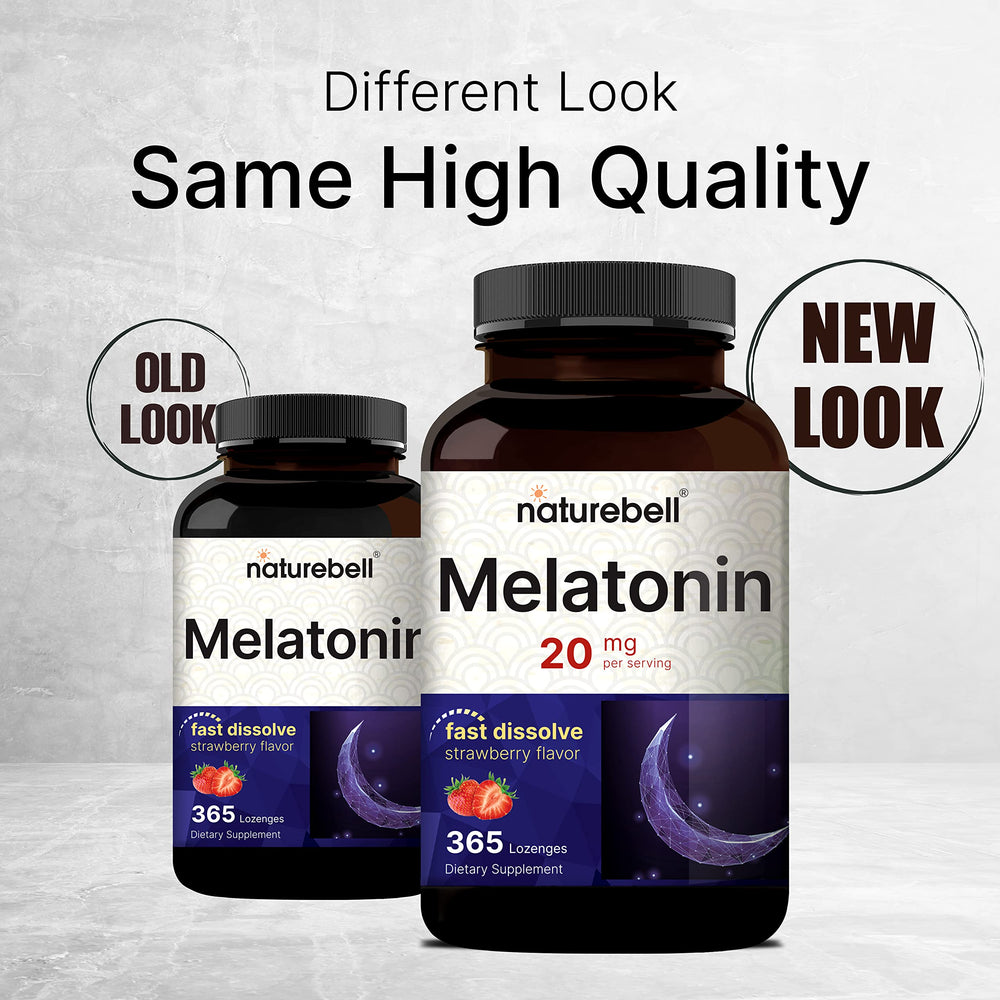 NatureBell Melatonin 20mg label and nutrition facts