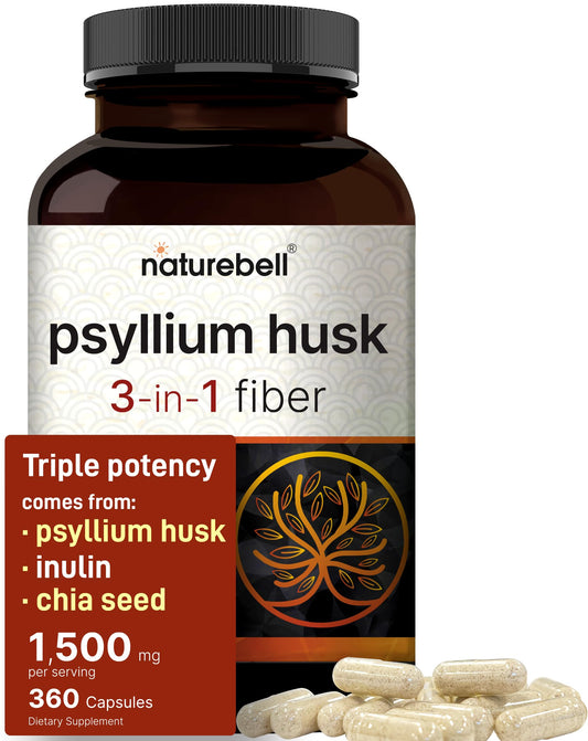 NatureBell Psyllium Husk Fiber bottle front view