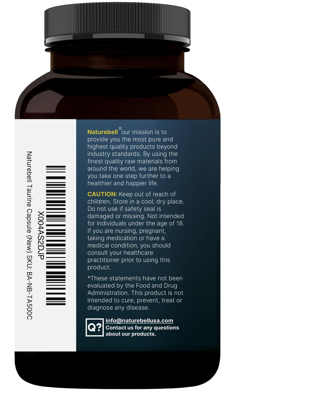 NatureBell Taurine product label and packaging