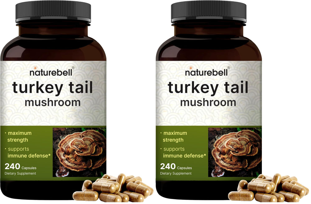 NatureBell turkey tail mushroom capsules bottle hero image