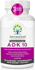 NatureGenX ADK10 bottle cap close-up, secure seal for daily bone support.