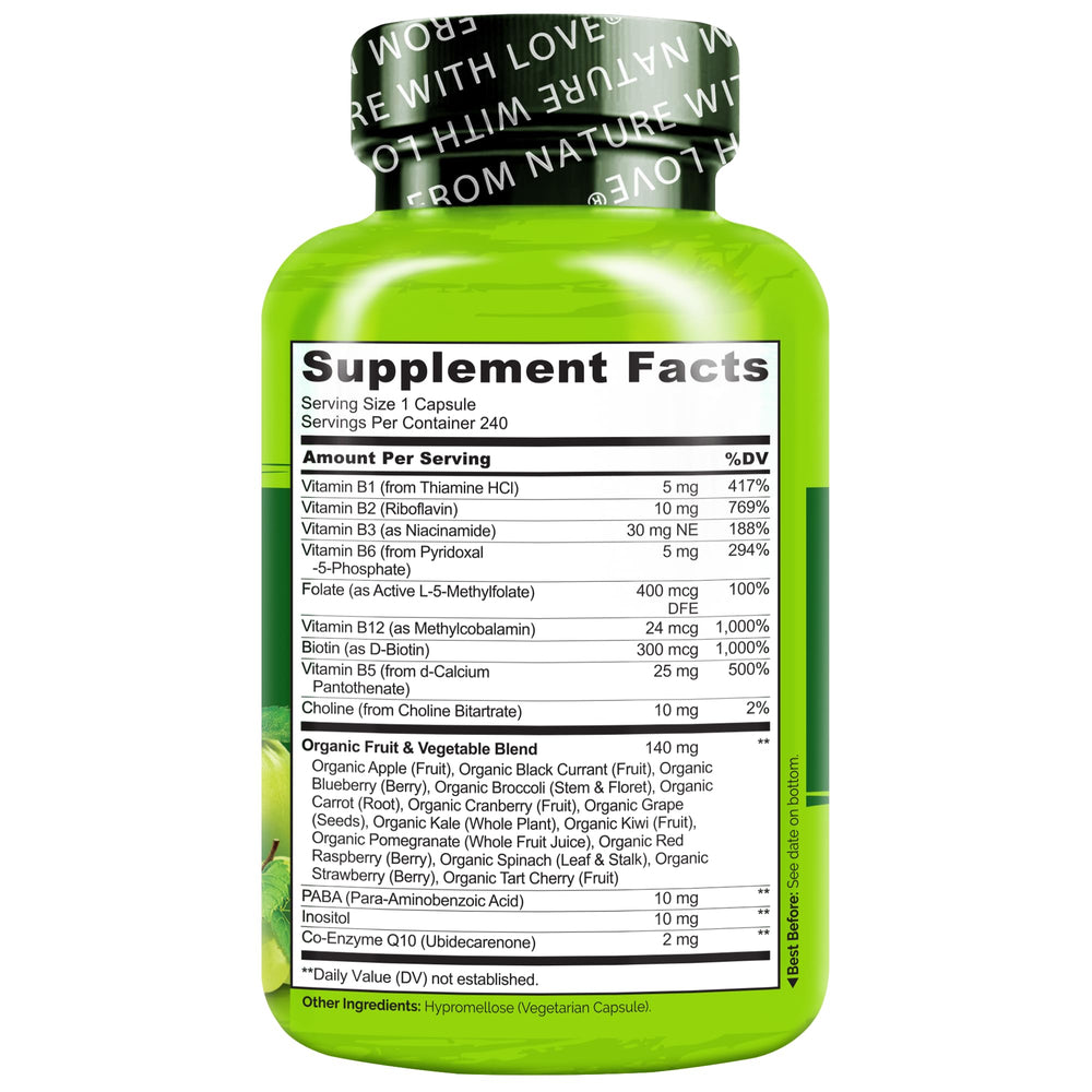 Naturelo B Complex clean label vegan supplement