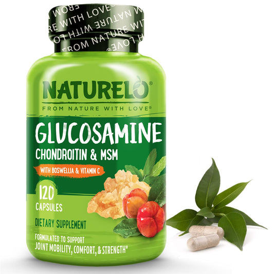 Naturelo Glucosamine Chondroitin MSM with Boswellia bottle label
