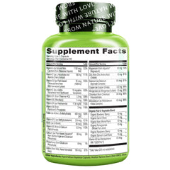 Non-GMO and gluten-free label on Naturelo multivitamin