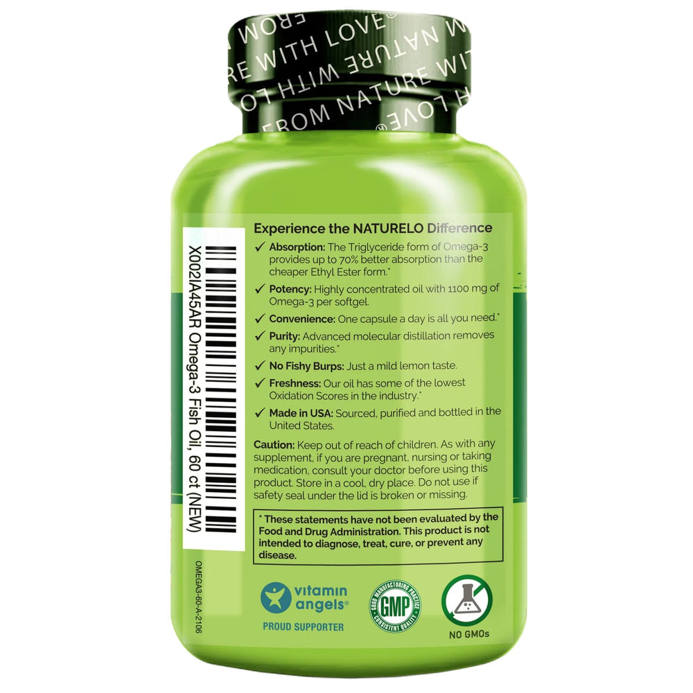 Close up of triglyceride form omega-3 1100 mg per softgel