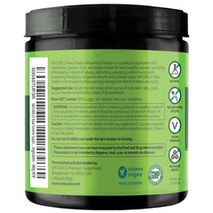 Naturelo Raw Greens Powder vegan formula emphasizes fiber and probiotics support.