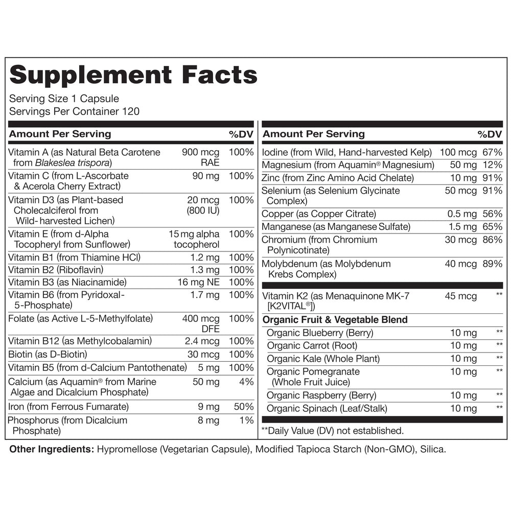 Vitamin D3 from lichen and E from sunflower in the formula