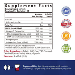 Close-up of Antarctic krill oil softgels capsules