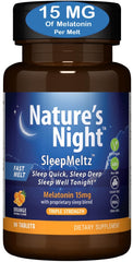 Nature's Night melatonin 15mg fast-dissolve tablets with orange flavor, 90 count