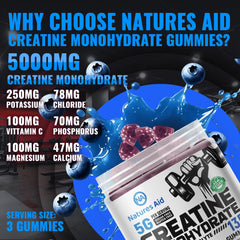 Three gummies representing one serving of creatine monohydrate