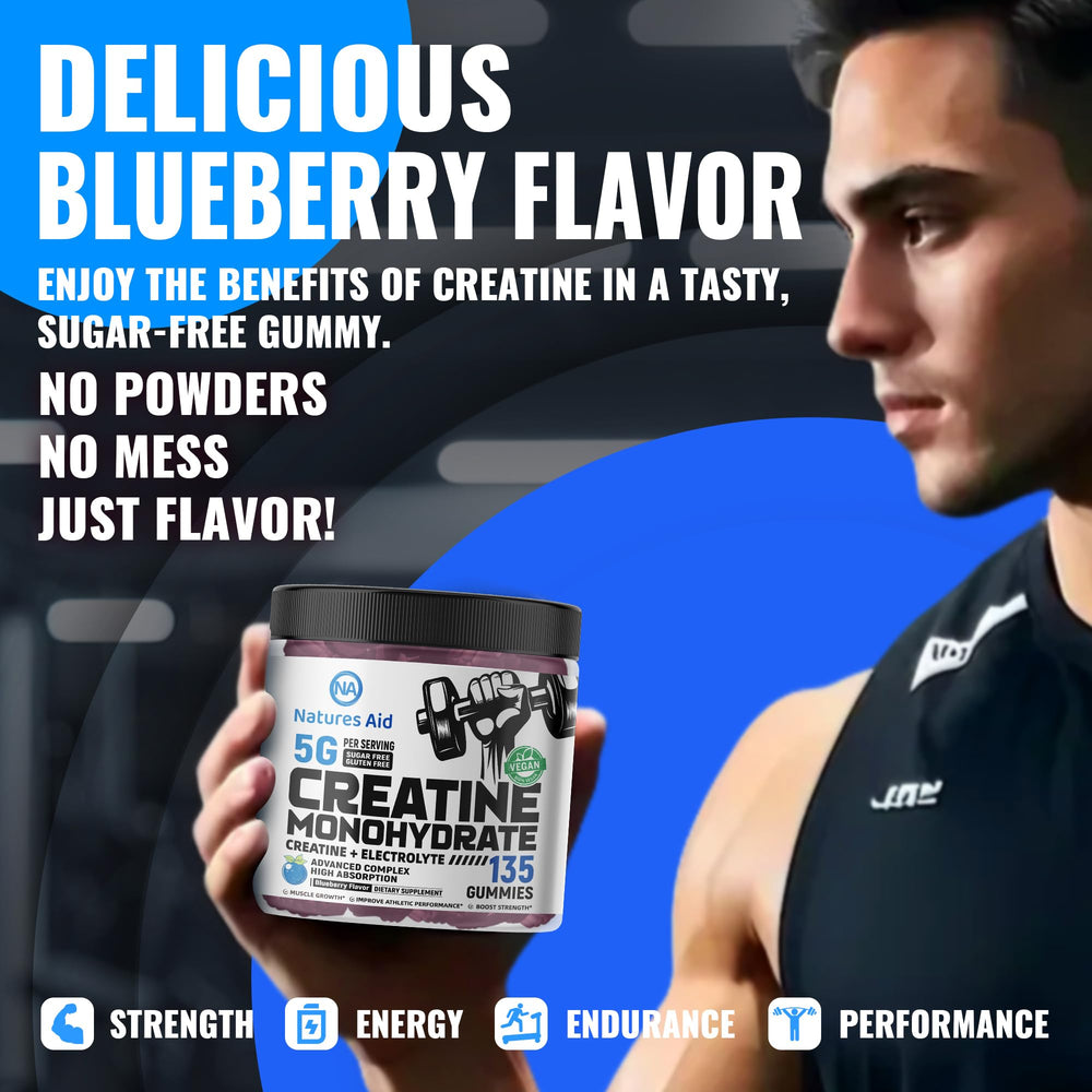 Blueberry electrolyte flavor close-up of gummies