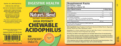 Nature's Blend packaging and bottle for Acidophilus Probiotic Supplement