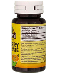 Label detail showing 500 mg cranberry concentrate per softgel
