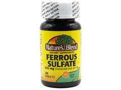 Nature's Blend Ferrous Sulfate 325 mg bottle label