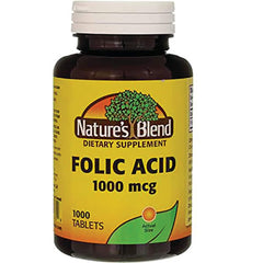 Nature's Blend Folic Acid 1000 mcg bottle