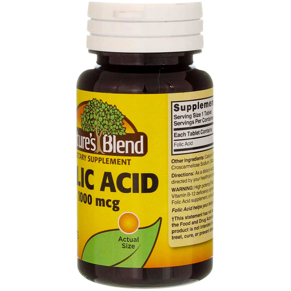 Nature's Blend Folic Acid bottle displayed on white background