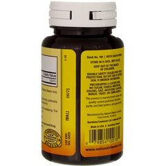 Nutrition facts panel for Niacin Timed Release bottle