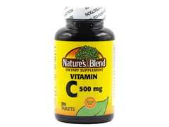 Bottle of Nature's Blend Vitamin C 500 mg with 250 tablets