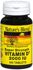Nature's Blend Vitamin D3 2000 IU Super Strength - 3 bottles, 100 tablets each (300 total tablets)