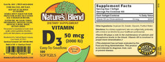 Close-up of Nature's Blend Vitamin D3 softgels