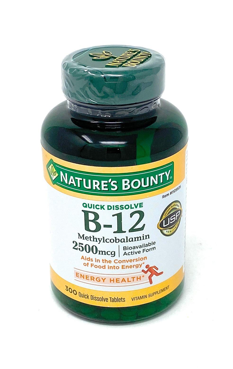 Nature's Bounty B-12 2500 mcg cherry flavor bottle