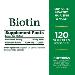 Biotin 10,000 mcg for hair, skin and nails - product image