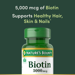 Close-up of Biotin 5000 mcg rapid release softgels