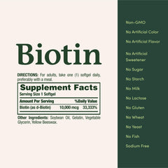 Nature's Bounty Biotin supplement ingredients and facts