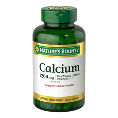 Bottle of Nature's Bounty Calcium Carbonate & Vitamin D with label