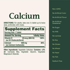 Close-up of Nature's Bounty calcium D3 tablets