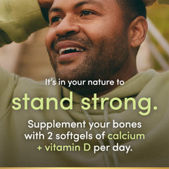 Pack of 2 calcium and vitamin D3 softgels with 120 per pack