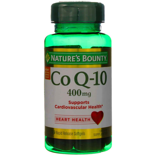 Nature's Bounty Cardio Q10 400 mg softgels bottle front