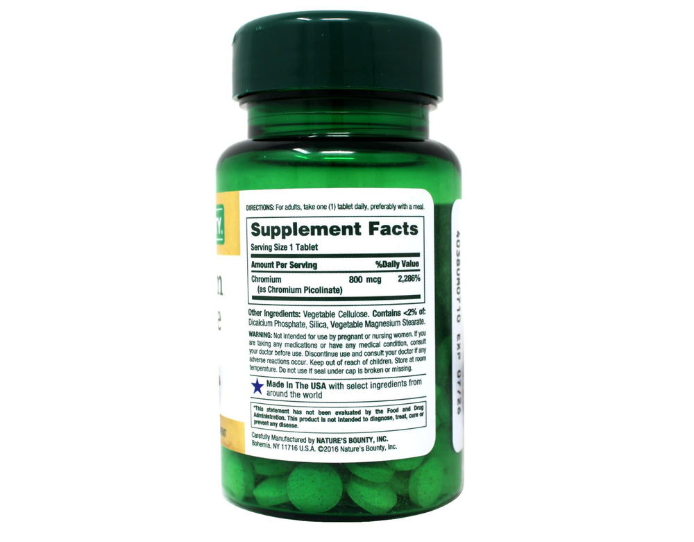Vegetarian-friendly Chromium Picolinate tablets