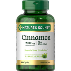 Nature's Bounty Cinnamon 2000 mg Plus Chromium bottle
