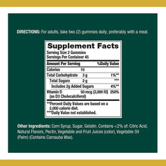 Nature's Bounty Vitamin D3 Gummies label