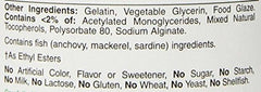 Back/side view of Nature's Bounty Fish Oil 1400 mg packaging